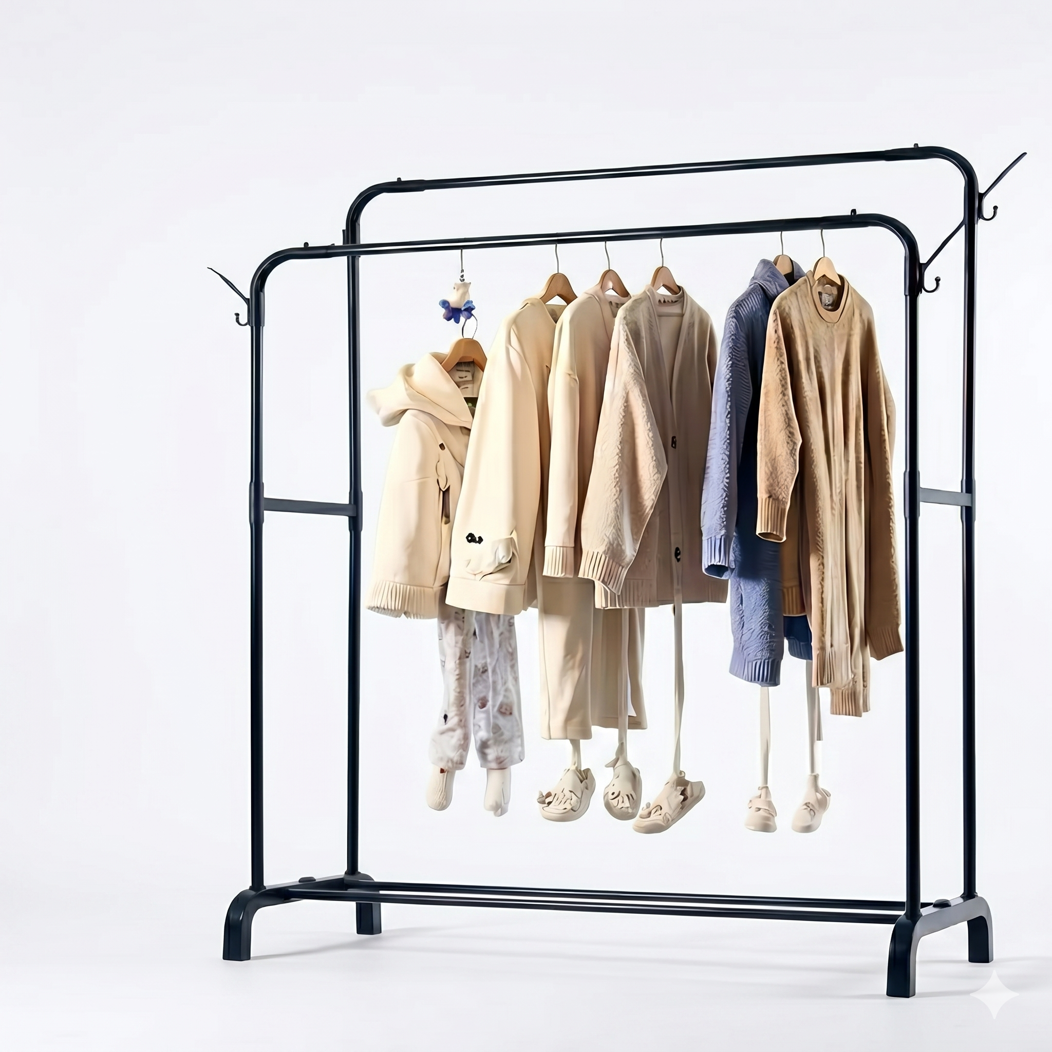 Heavy-Duty Double Pole Garment Rack